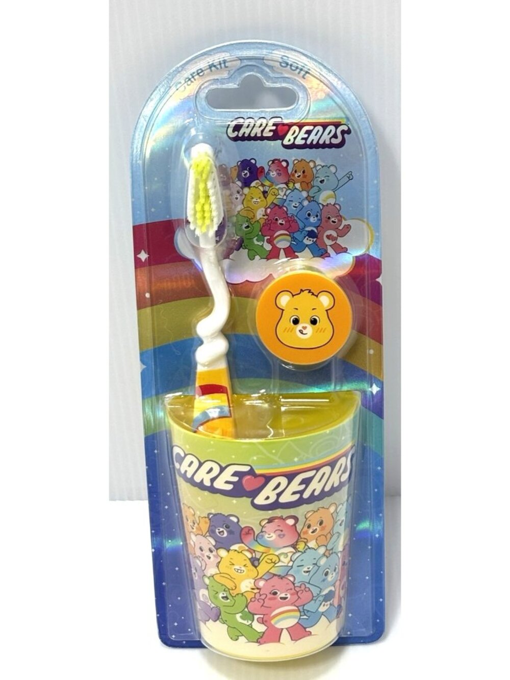 Funshine Care Bears Oral Care Kit Toothbrush Rinse Cup Cover, New